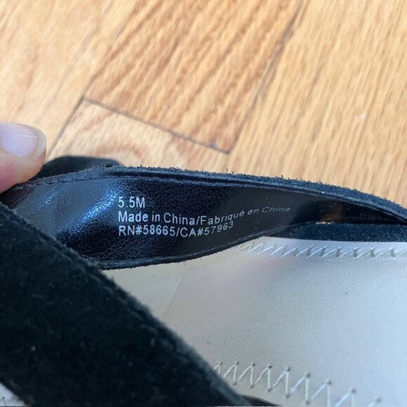 BP. Block heel black suede slide sandal size 5.5 - Picture 3 of 8